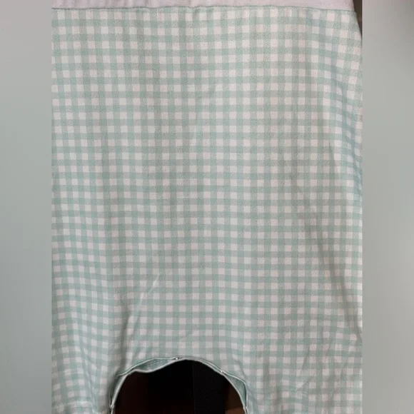 Hot air balloons appliqué shortall romper toddler boy jon jon gingham mint - Picture 6 of 7